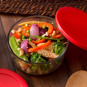 Alternative view of Pyrex® Simply Store® 7-cup Glass Food Storage Container with Red Lid